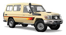 Broome body stripe kit - J78 Series Toyota Land Cruiser Troop Carrier TRD colours tan vehicle