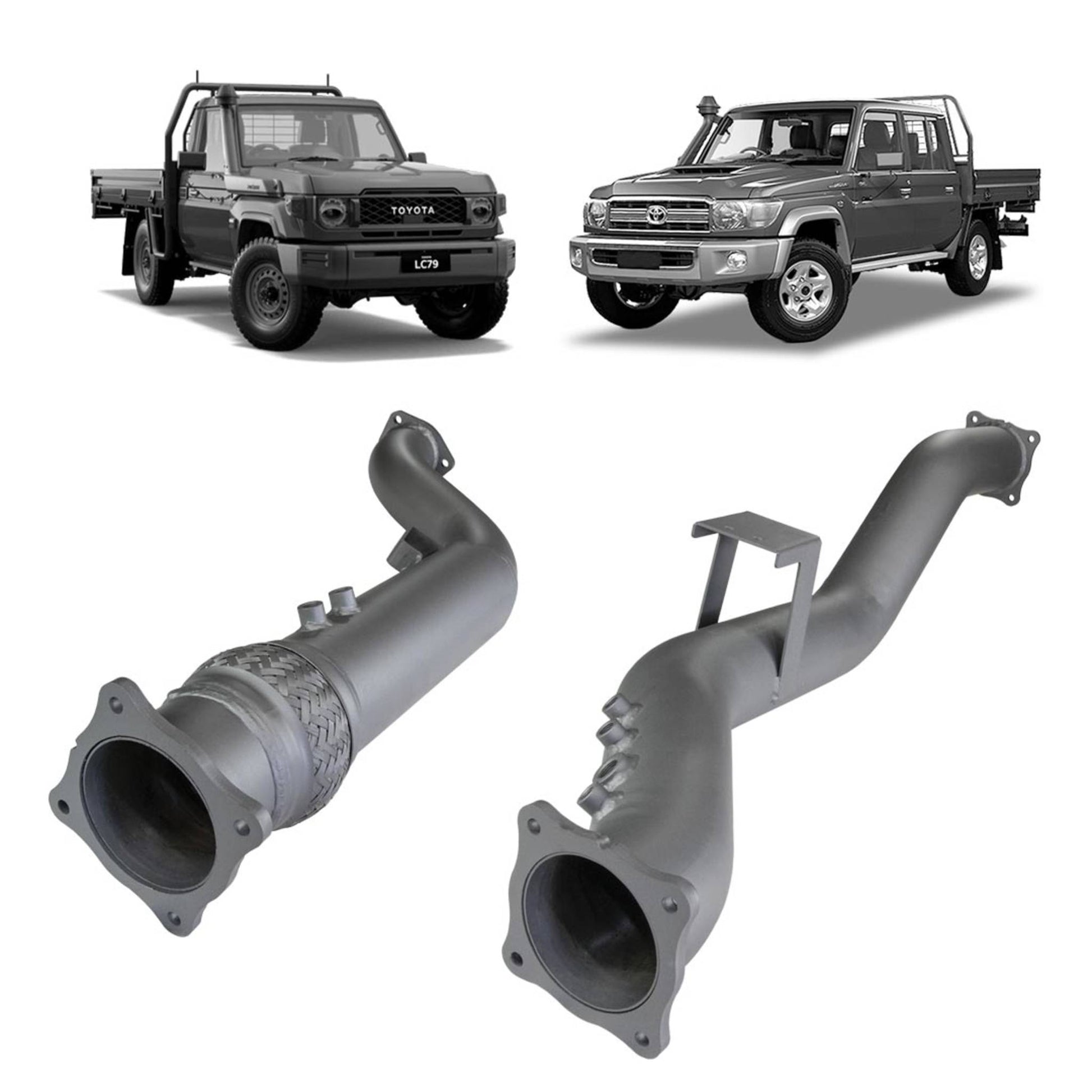 70 Series Land Cruiser Redback Extreme Duty 4" Exhaust DPF Adaptor Kit for Toyota Landcruiser 79 Series (2016 - on)