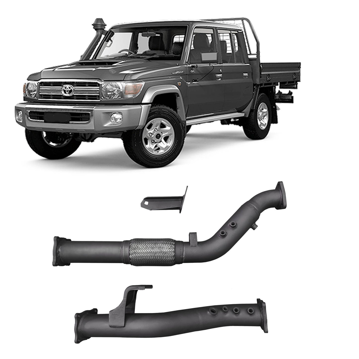 Toyota Land Cruiser Redback Extreme Duty Exhaust DPF Adaptor Kit for Toyota Landcruiser 76 Series Wagon, 79 Series Single and Double Cab (11/2016 - on)