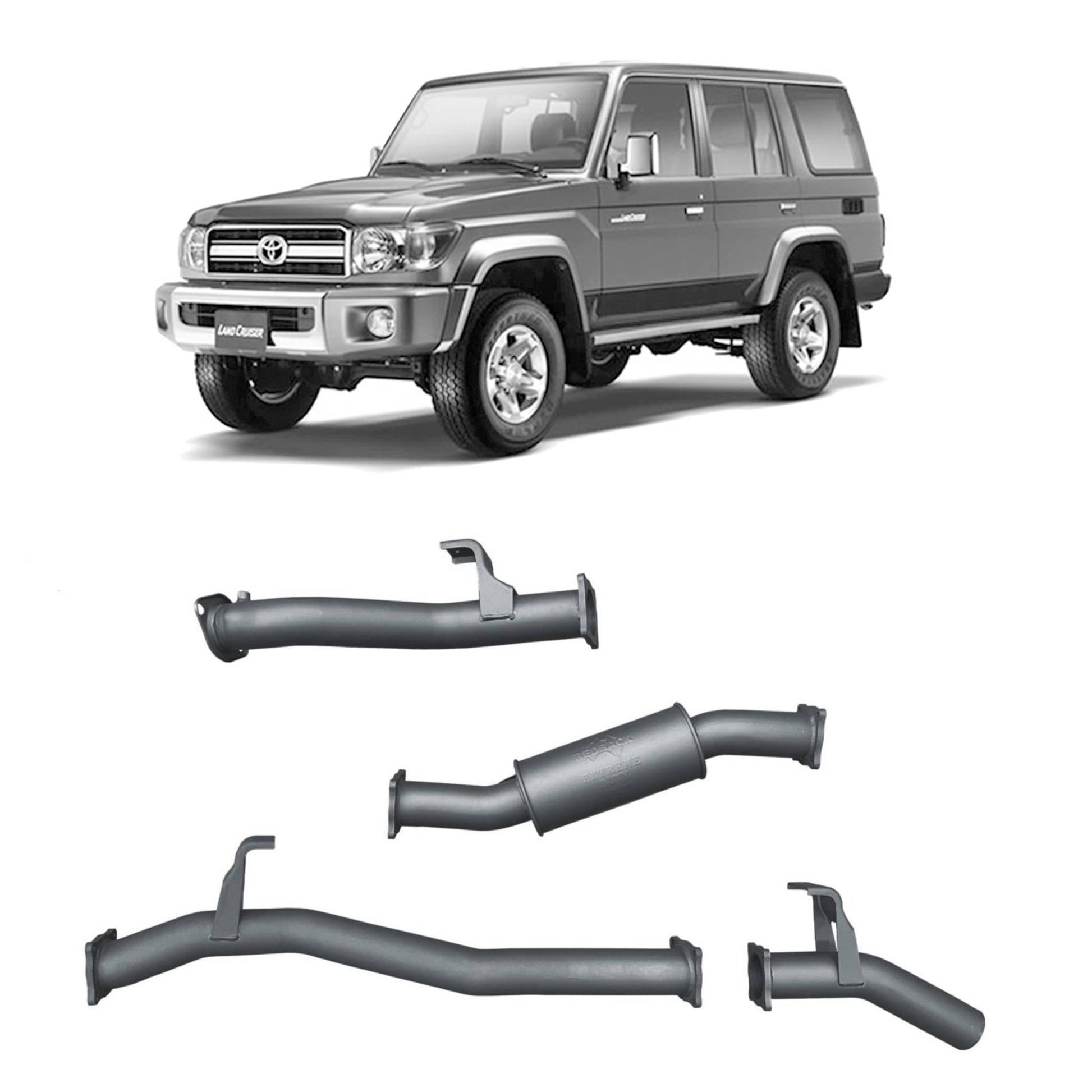 70 Series Land Cruiser Redback Extreme Duty Exhaust for Toyota Landcruiser 76 Series Wagon (09/2016 - on)