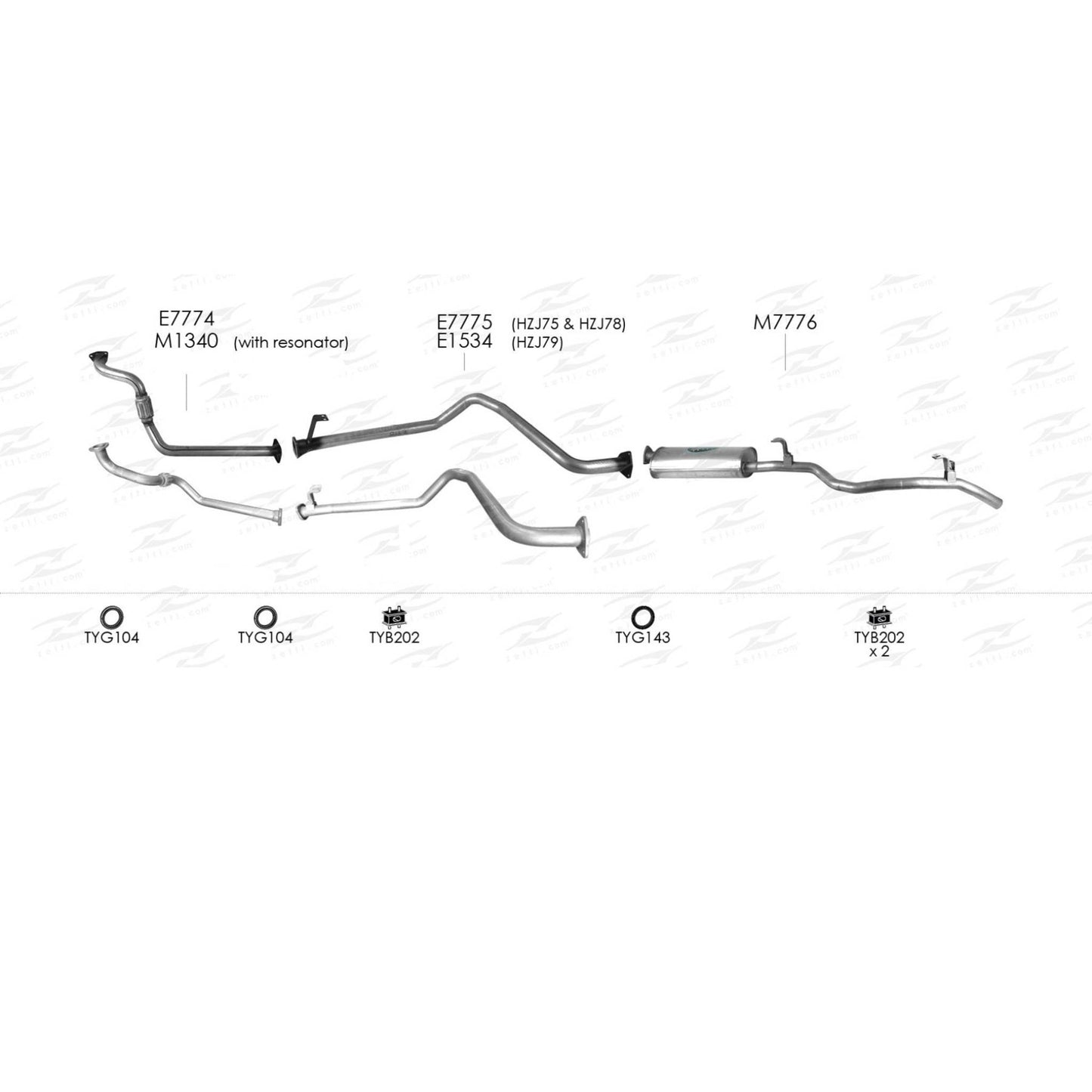 Redback Standard Replacement Engine Pipe for Toyota Landcruiser 75 78 79 Series 1HZ 4.2L (03/1990 - 01/2007)