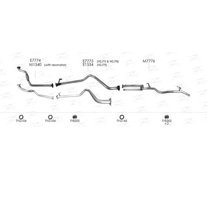 70 Series Land Cruiser Standard Replacement Engine Pipe - 75 78 79 Series 1HZ 4.2L (03/1990 - 01/2007)