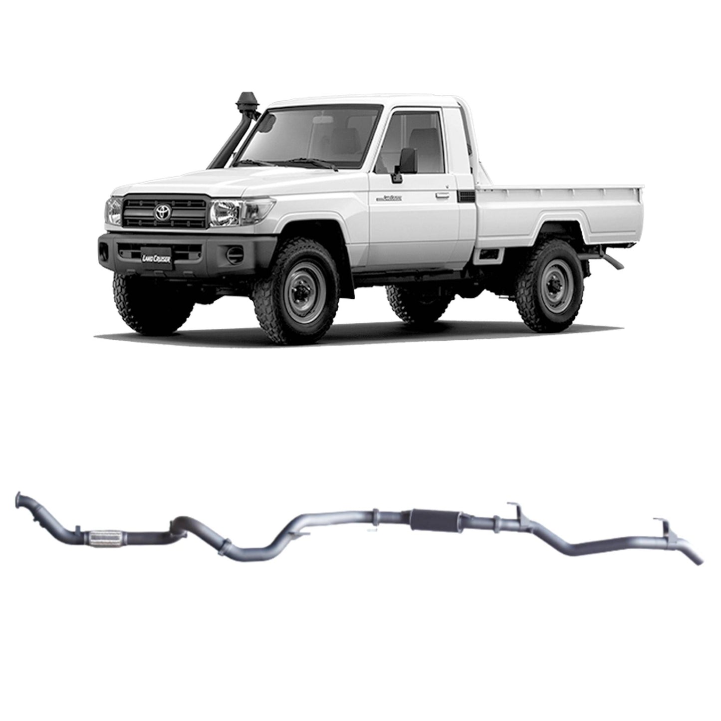 Extreme Duty 3" Turbo Back Exhaust for the Toyota LandCruiser 79 Series Single Cab (03/2007 - 10/2016)
