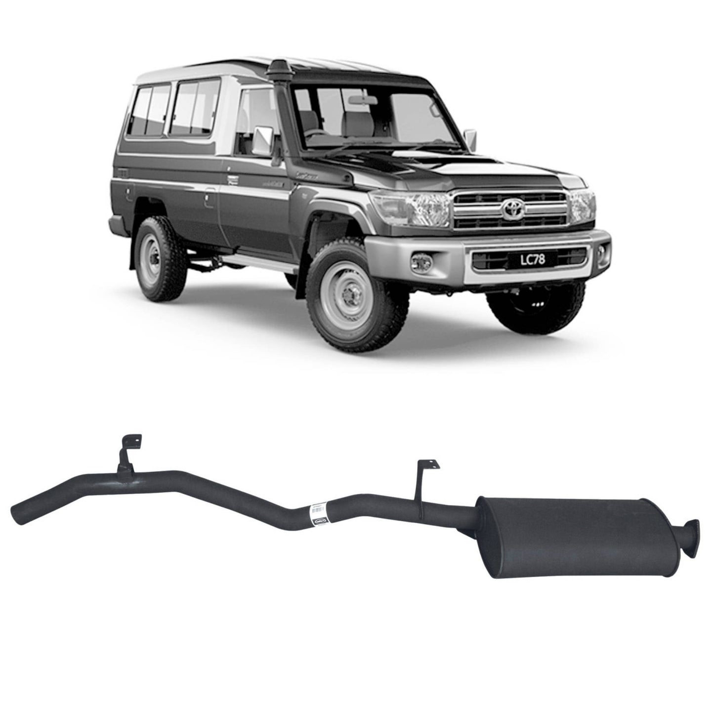Performance 2.5" Exhaust System for the Toyota LandCruiser 75/78 Series 4.2L 1HZ (view 3)