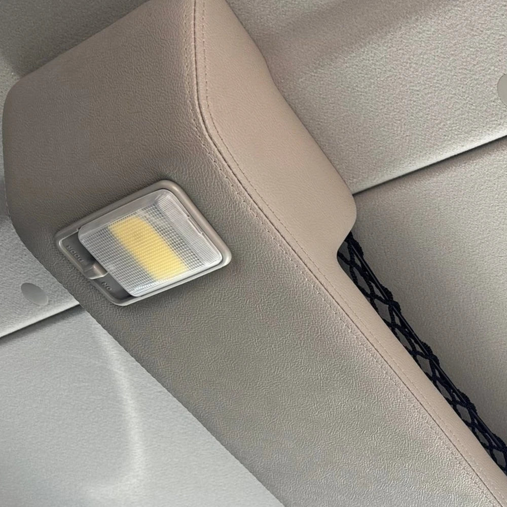 Close-up of the LED rear cabin light on the T-Shape Roof Console Extension