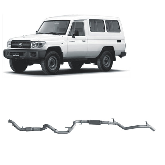 Extreme Duty 3" Factory Dump Pipe Back Exhaust - 78 Series 4.2L TD (01/2001 - 01/2007)